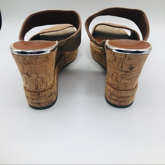 Franco Sarto‎ women’s tan suede wedge cork slip on 10M - Picture 4 of 12